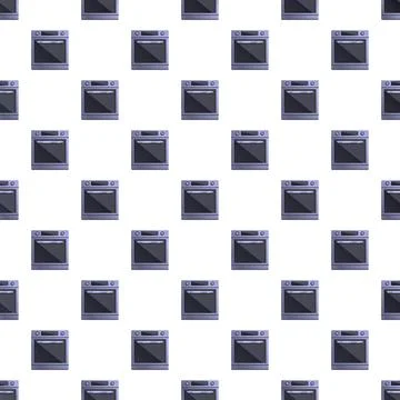 Electric oven repeating pattern for kitchen appliance background Stock Illustration