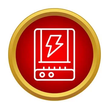 Electric panel circuit breaker box energy icon Stock Illustration