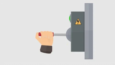 Electric panel switch. Cartoon Stock Footage 196902640