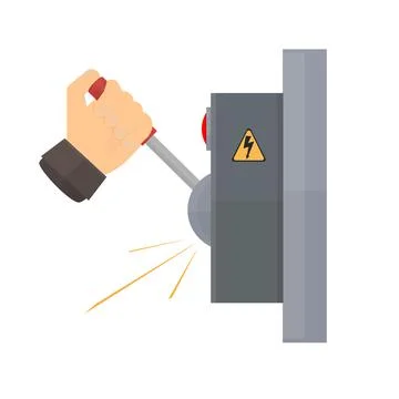 Electric panel switch. Electric switch Illustrazione stock