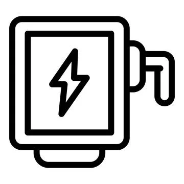 Electric panel switch icon, outline style Illustrazione stock