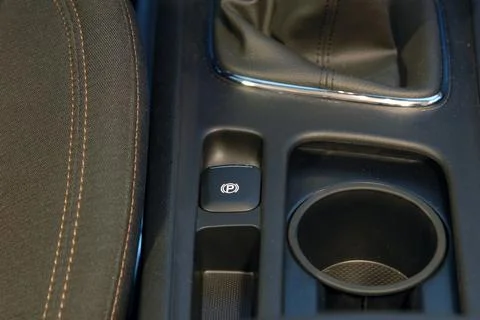 Electric park brake button Stock Photos