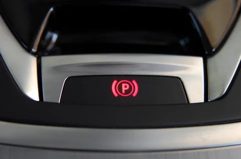 Electric parkbrake button Stock Photos