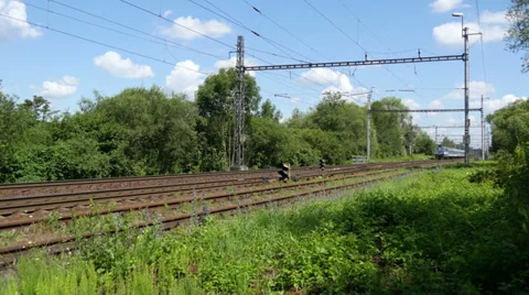 Electric Passenger Train in Motion 4K Stock Footage 39899986
