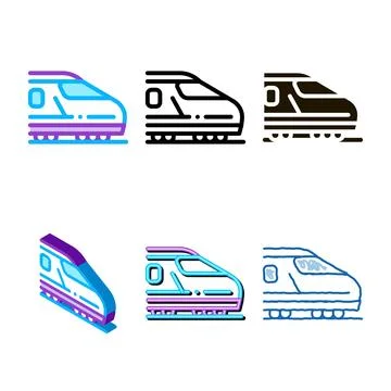 Electric passenger train types icon vector outline 스톡 일러스트