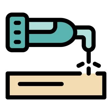 Electric pen engraving tool working on wooden plank Stock Illustration