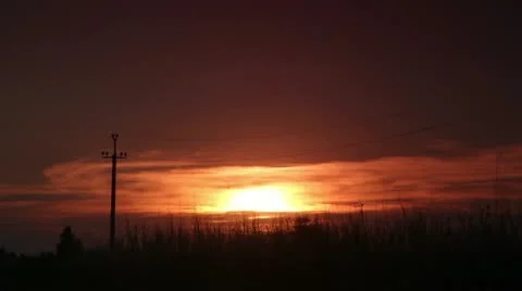 Electric pillar at sunset Stock Footage 11498365
