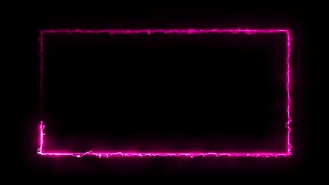 Electric Pink Neon Rectangle Frame on Black magenta Stock Footage 317452557