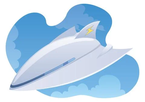 Electric Plane Flying Stockillustratie