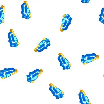 Electric planer tool isometric icon seamless pattern Stock Illustration