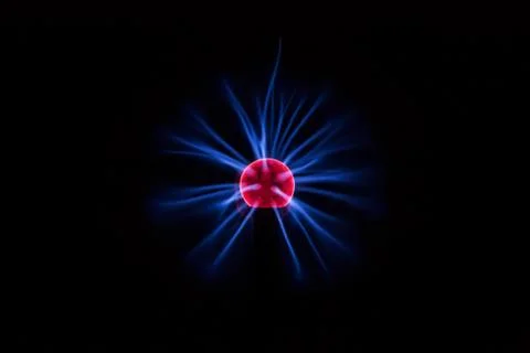 Electric Plasma Ball on Dark Background Stock Illustration