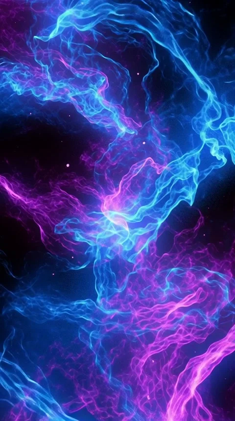 Electric Plasma Currents in Blue and Magenta with Light Effects Stock Footage 312309985