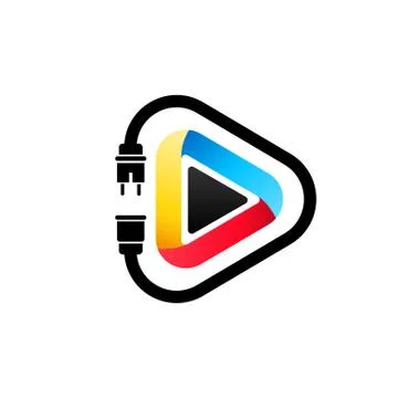 Electric play button. Vector on isolated white background. EPS 10 Stock Illustration