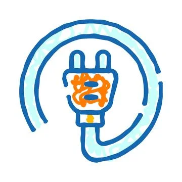 Electric plug and cable connecting energy supply Stock Illustration