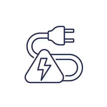 Electric plug and electricity line icon Stock Illustration