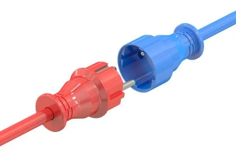 Electric plug and socket. 3D rendering イラスト素材