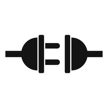 Electric plug and socket being connected together in silhouette Illustrazione stock