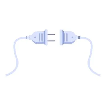 Electric plug and socket being disconnected, representing loss of power Stock Illustration