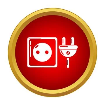 Electric plug and socket black vector icon art Illustrazione stock