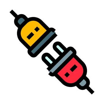 Electric plug and socket connecting disconnect icon Illustrazione stock