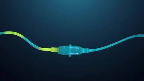Electric Plug and Socket Connection. Digital Energy Transfer. 4K Stock Footage 300729209