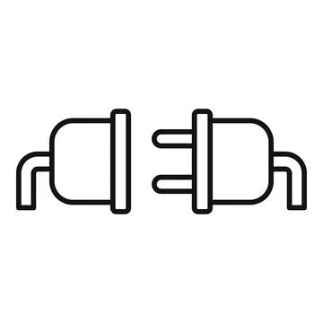 Electric plug and socket disconnected symbolizing lack of power Illustrazione stock