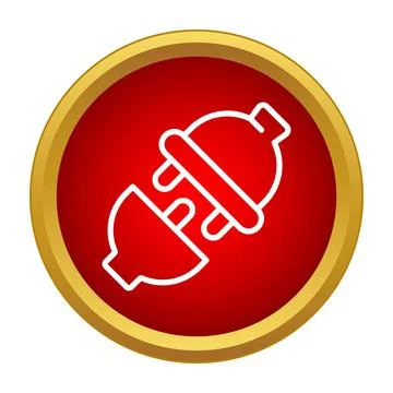 Electric plug and socket disconnecting power icon Illustrazione stock