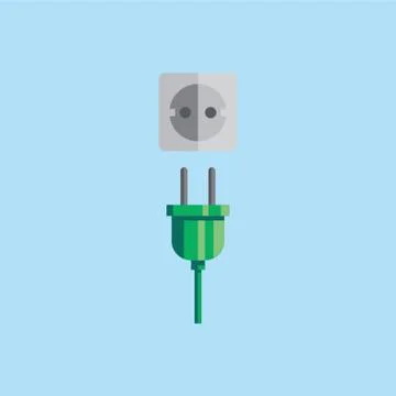 Electric Plug And Socket Illustrazione stock