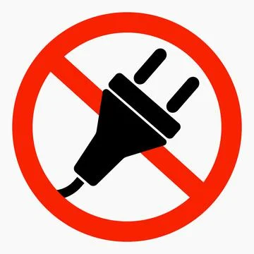 Electric plug ban icon. Stock Illustration