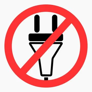 Electric plug ban icon. Ilustración de archivo