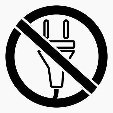 Electric plug ban icon. Stock Illustration