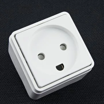 Electric plug on black background Stock Photos