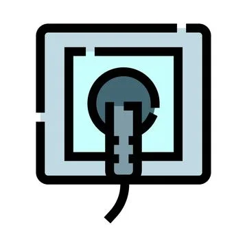 Electric plug cable connecting wall power socket drawing 库存插图