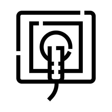 Electric plug cable connecting wall power socket icon Illustrazione stock