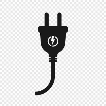Electric plug with cable . Vector illustration 스톡 일러스트