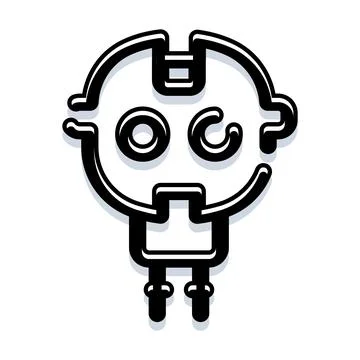 Electric plug character with happy expression Stock Illustration