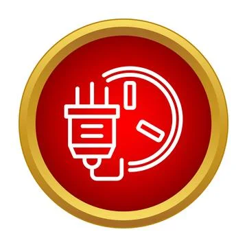 Electric plug charging into limited time deadline icon Stockillustratie