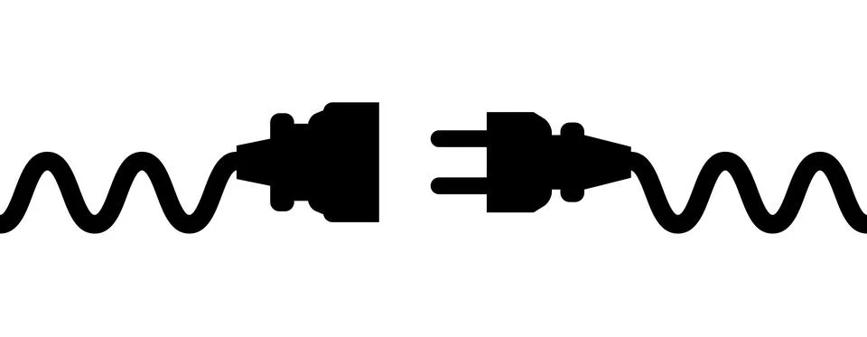 Electric Plug connect concept socket. Get connected or disconnect vector power Stock Illustration