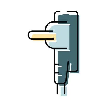 Electric plug connecting into a charging wall outlet Stock Illustration