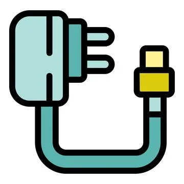 Electric plug connecting to power cable providing electricity Stock Illustration
