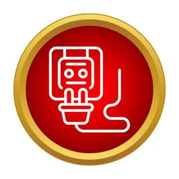 Electric plug connecting into power socket icon Illustrazione stock