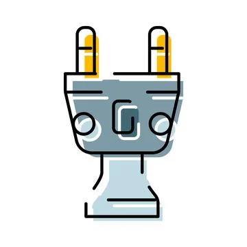 Electric plug connector providing power and energy concept Stock Illustration