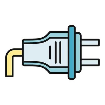 Electric plug connector providing power and energy supply Stock Illustration