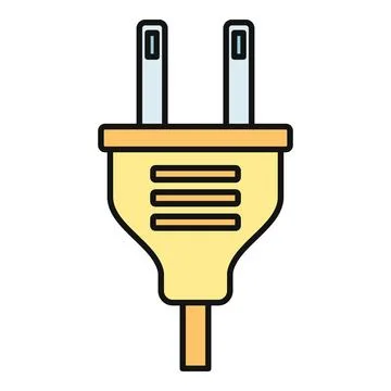 Electric plug connector providing power and energy supply Stock Illustration