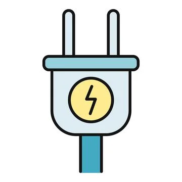 Electric plug connector symbol representing power and energy Stock Illustration