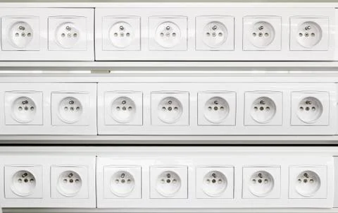 Electric plug connector on the wall Stock Photos