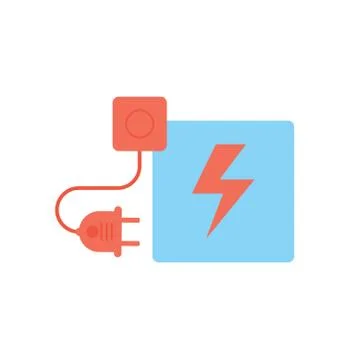 Electric plug, cord and socket interface icon. Illustrazione stock