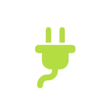 Electric plug coupling green energy. Electric vehicle refueling eco logo Stock Illustration