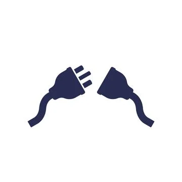 Electric plug disconnected from a socket icon Stock Illustration
