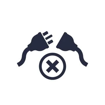 Electric plug disconnected from socket icon Illustrazione stock